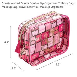 Conair Pink Double Zip Makeup Organizer